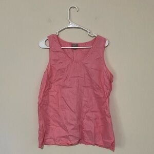 J. Jill Women’s Red Eyelet Linen Tank Top Size Medium